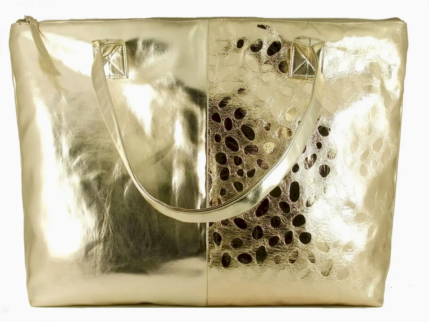 LONI Jumbo Metallic Tote Shoulder Beach Holiday Bag