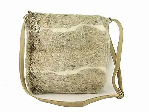 LONI Cross-Body Shoulder Bag Faux Fur Animal Print