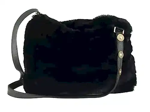 LONI Womens Faux Fur Crossbody Shoulder Bag Handbag