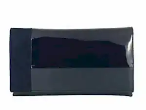 LONI Contrast Clutch Shoulder Bag Faux Leather Patent Suede