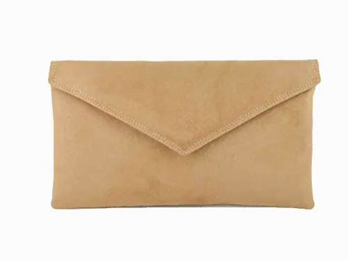 LONI Women Neat Envelope Clutch/Shoulder Bag Faux Suede
