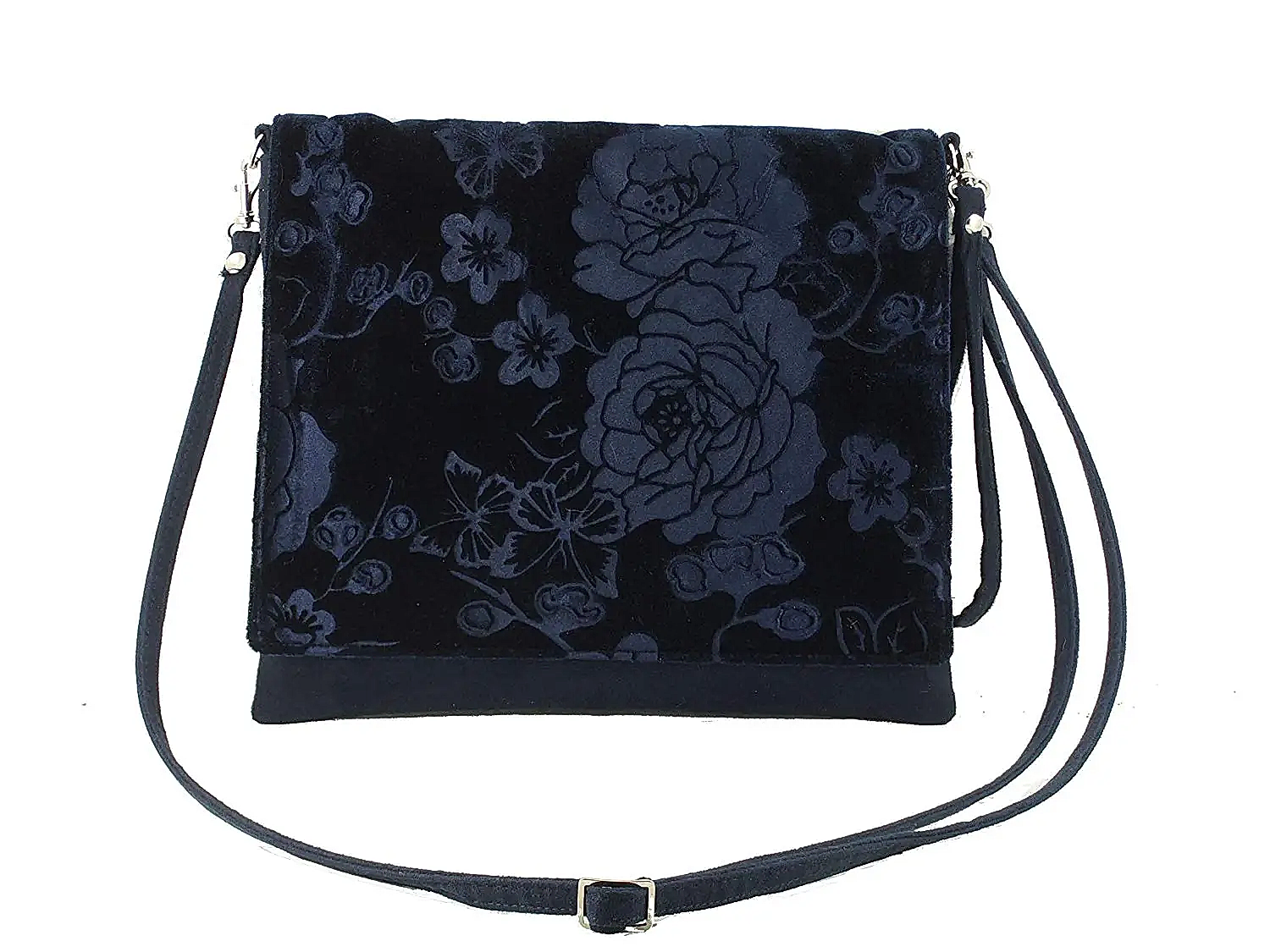 LONI Lovely Faux Suede Clutch Shoulder Crossbody Wristlet Handbag